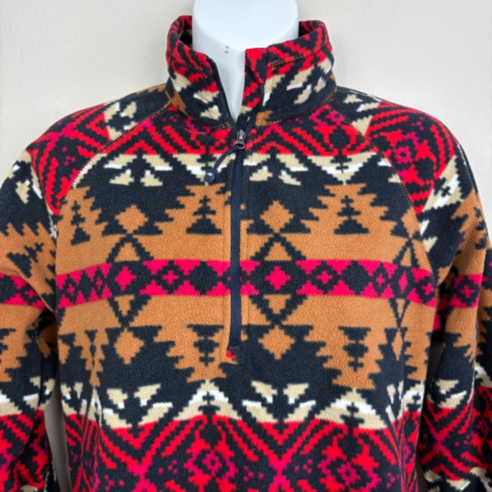Eddie Bauer Women's Quest Fleece 1/4-Zip Pullover in Aztec Print - Size Medium - Picture 2 of 4